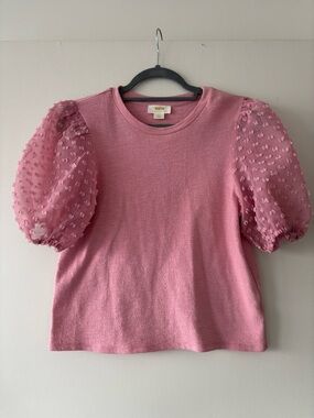 🎀Anthropologie Mauve Textured Pink Knit Top